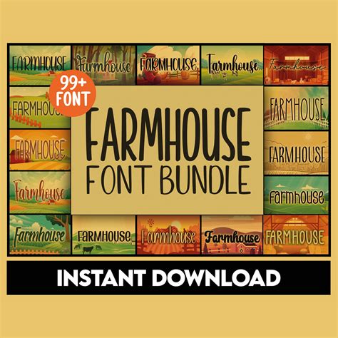 Farmhouse Font Bundle, Farmhouse Fonts SVG, Farmhouse Fonts TTF ...