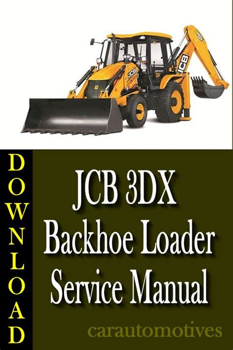 JCB 3DX Backhoe Loader Service Repair Manual | Backhoe loader, Backhoe ...