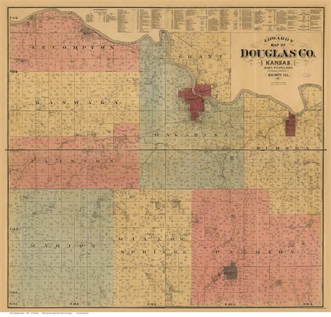 Douglas County Kansas 1887 Old Wall Map Reprint - Etsy UK