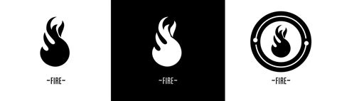 Fire logo set. Collection of black and white logos. Stock vector. 36140940 Vector Art at Vecteezy