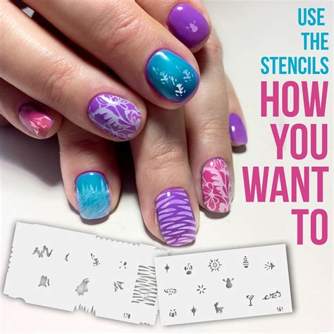 Airbrush Nail Stencils - Design Series Set # 9 Includes 20 Individual Nail Templates with 15 ...