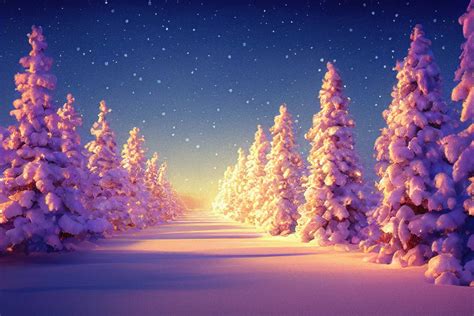 A snowy landscape with trees