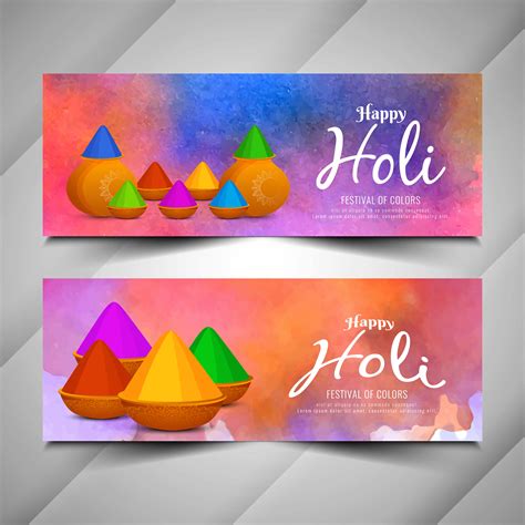 Stylish Holi festival beautiful banners set 344030 Vector Art at Vecteezy