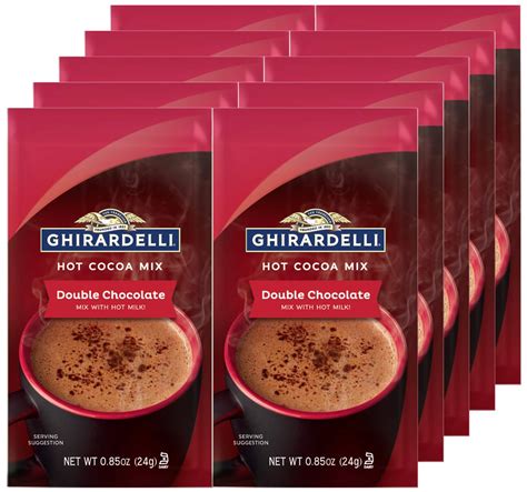 Amazon.com : Ghirardelli Double Chocolate Hot Cocoa Mix, 0.85-Ounce Packets (Pack of 10) : Hot ...