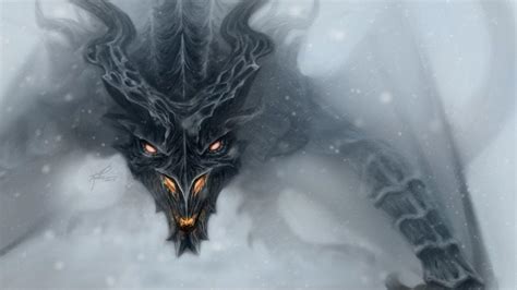 Skyrim Drachen Wallpaper