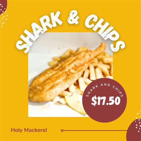 Menu at Holy Mackerel fast food, Leeming