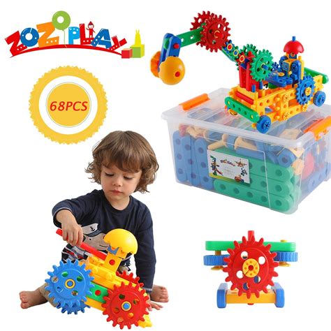 ZoZoplay STEM Toys 68 Piece Gear Building Set Learning Educational ...