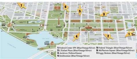 Washington dc mall map - Washington dc national mall map (District of Columbia - USA)