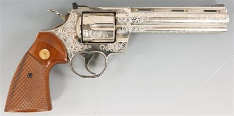 Lot - 1980 COLT PYTHON 357 .357 MAG ENGRAVED REVOLVER