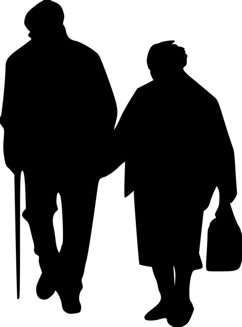 10 Elderly Old Person Silhouette (PNG Transparent) | OnlyGFX.com