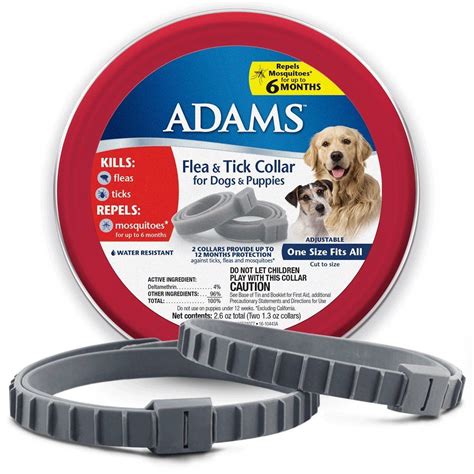 Adams Flea & Tick Collar for Dogs & Puppies |2 Pack |12 Months Protection |Adjustable One Size ...