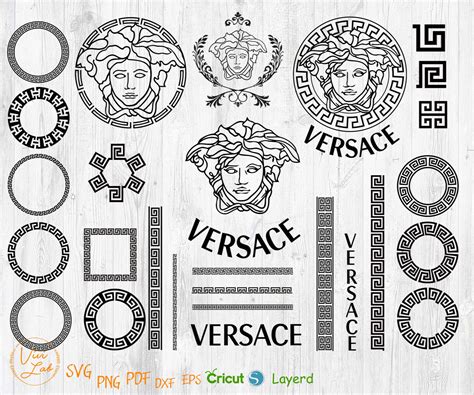 Versace Medusa Logo and Boarders svg png vector