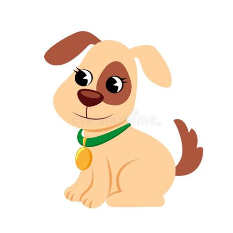 Pequeño Perro De Dibujos Animados Ilustración Del Vector Aislada En ...