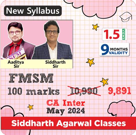 CA Inter FM-SM May 2024 (New Syllabus) - Siddharth Agarwal Classes