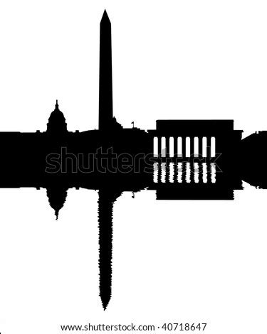 Washington Dc Skyline Reflected Stock Vector Illustration 40718647 ...