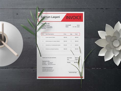 A4 invoice mockups on Behance