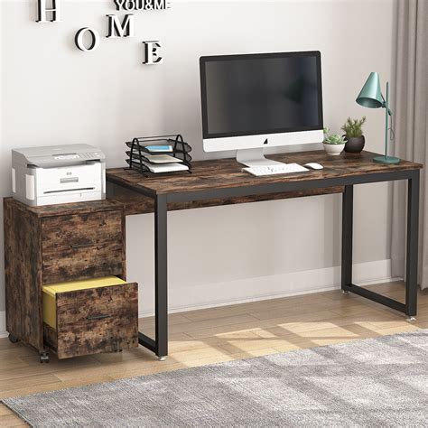 Tribesigns Computer Desk with File Cabinet, 47 inch Office Desk ...