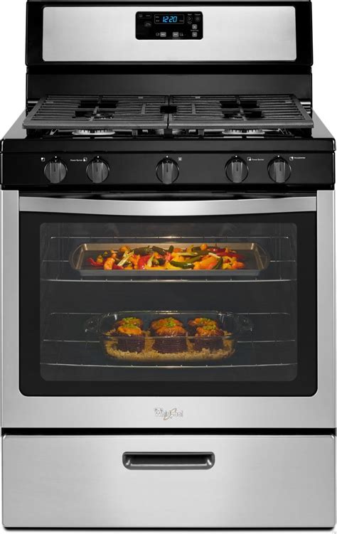 Whirlpool WFG505M0BS 30 Inch Freestanding Gas Range with 5 Sealed Burners, 5.1 cu. ft. Capacity ...