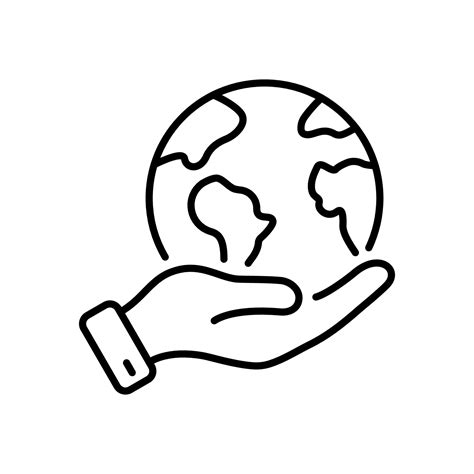 Human Environmental Protection Line Icon. World Environment ...