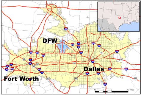 Map of Dallas Fort Worth - TravelsMaps.Com