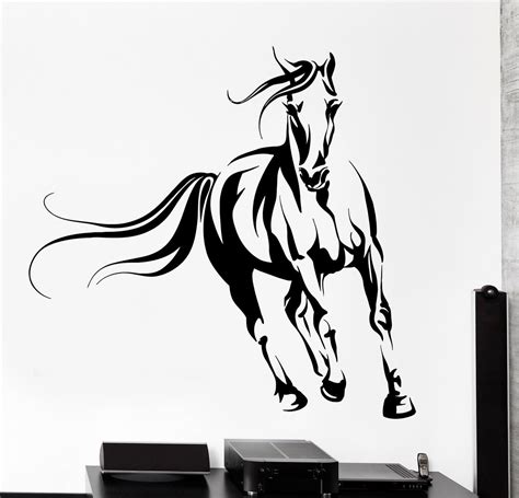 Wall Vinyl Decal Horse Animals Mustang Nature Freedom Home Interior De ...