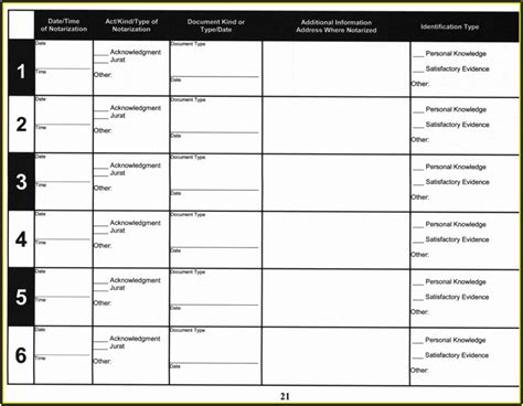 Nc Notary Journal Template - Template 1 : Resume Examples #v19xXE697E