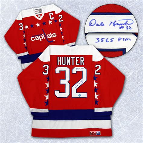 Dale Hunter Washington Capitals Autographed Retro CCM Hockey Jersey ...