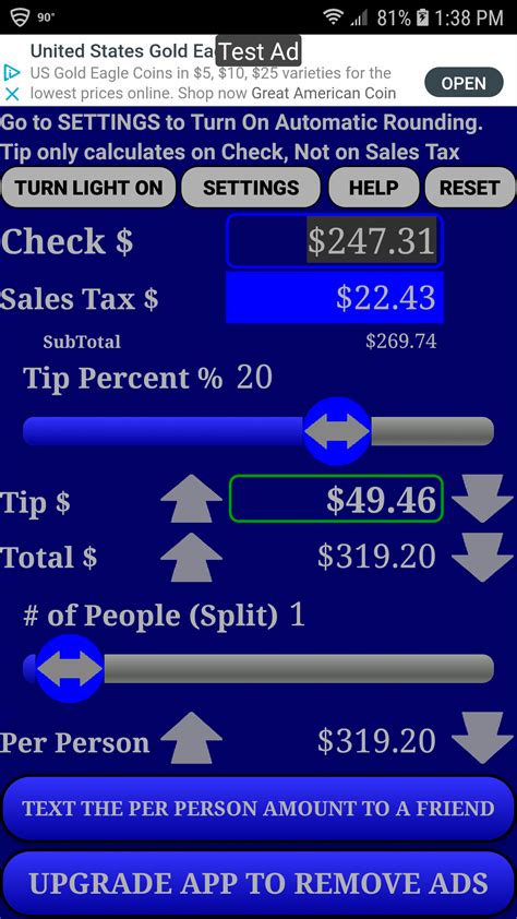 Easy Fast Restaurant Tip & Split Calculator FREE - App on Amazon Appstore