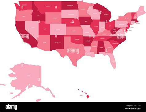 Political map of United States od America, USA. Simple flat vector map ...