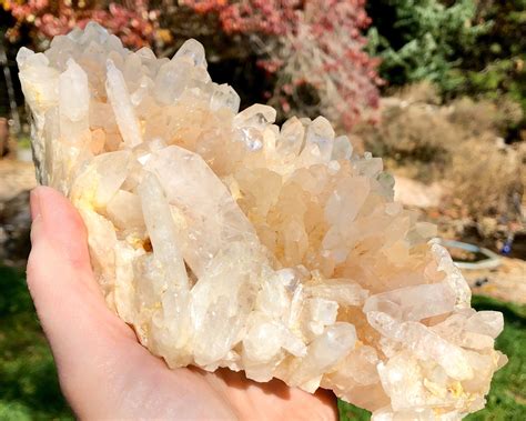 1894g Clear Quartz Crystal Cluster Large Specimen with Double Terminated Crystals