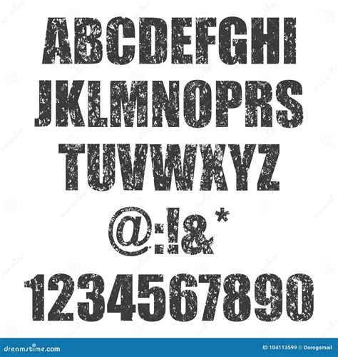 Grunge Font Alphabet Cartoon Vector | CartoonDealer.com #33705503