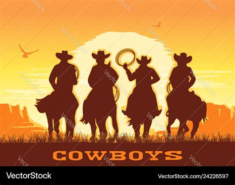 Sunset Cowboy On Horse Silhouette - bmp-extra