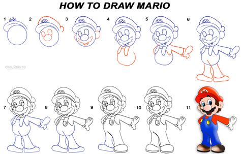 How To Draw Mario (Step by Step Pictures) | Cool2bKids