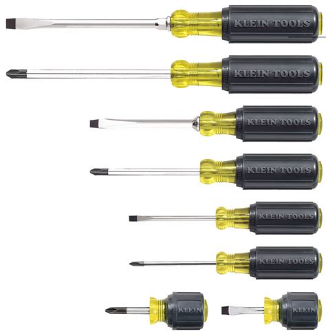 KLEIN TOOLS, 8 Pieces, Phillips/Slotted Tip, General Purpose Screwdriver Set - 2DGP6|85078 ...