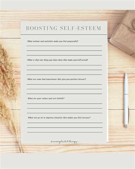 Boosting Self-Esteem Worksheet For Therapists, Counselors, and Coaches — Uncomplicated Therapy