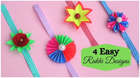 4 Easy Rakhi Designs | Paper Rakhi Making Tutorial - YouTube