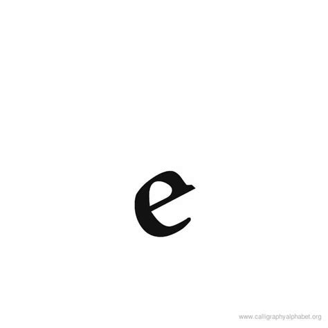 Calligraphy Letter E Lowercase - masterfleberlin