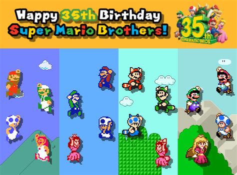 Super Mario Bros. 35th Anniversary by ASDFGHJKLDQREW on DeviantArt