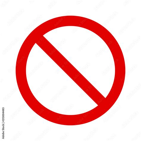 Red ban / banned or restriction sign flat vector icon for print and websites Stock Vector ...