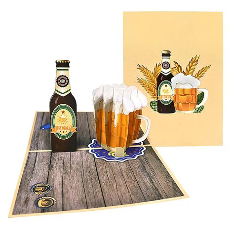 Beer Pop Up Card, 5x7-3d Greeting Card, Pop Up Birthday Card For Dad, Brother Or Friend, Fathers ...