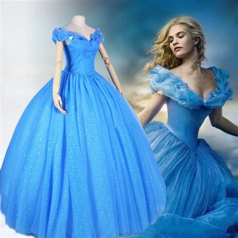 New movie Cinderella Princess 2015 Cinderella dress for adult women blue deluxe Cinderella ...