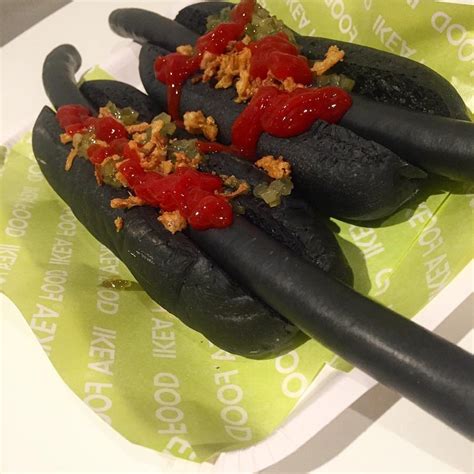 All black "ninja" hotdogs from IKEA Japan : shittyfoodporn