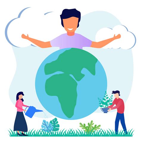 Illustration vector graphic cartoon character of care for the earth and the environment 5907671 ...