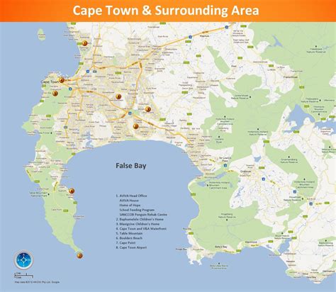 Map of Cape Town and surrounding areas - Map of Cape Town & surrounding areas (Western Cape ...