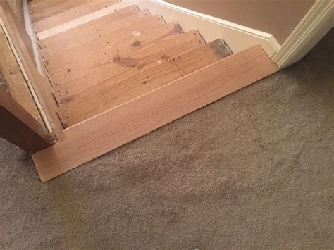 Top of stairs wood tread to carpet transition level issue - Home ...