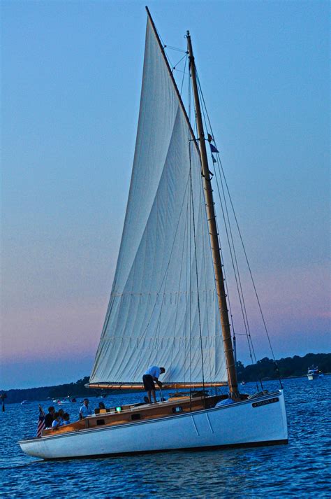 Gaff Rigged Catboat on the Miles River. A catboat is a sailing vessel ...