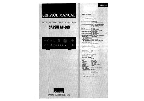 Service Manual for SANSUI AU-919 - Download