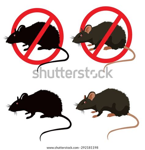 Rat Mouse Warning Vector Signs Isolated Stock Vector (Royalty Free ...