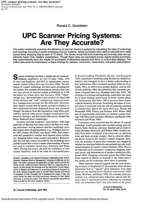 (PDF) UPC Scanner Pricing Systems: Are They Accurate?