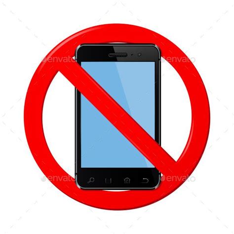 No Mobile Phone Sign - Vector Illustration